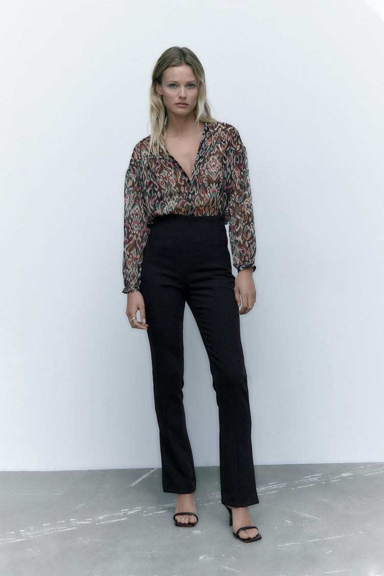Camisa estampada zara clearance